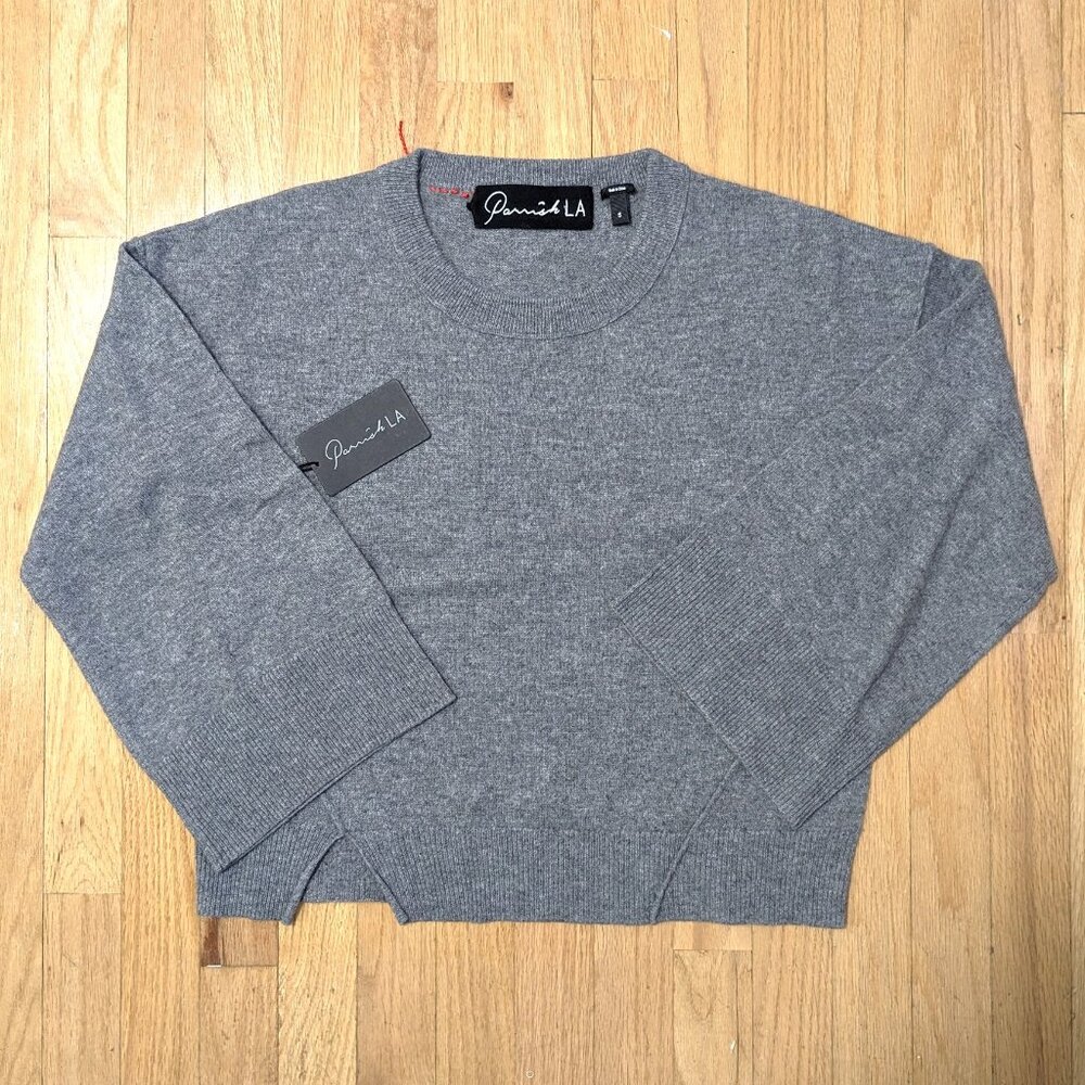 PARRISHLA Jessie Wide Sleeve Cashmere Sweater in Grey Size S (NEW WITH TAGS)